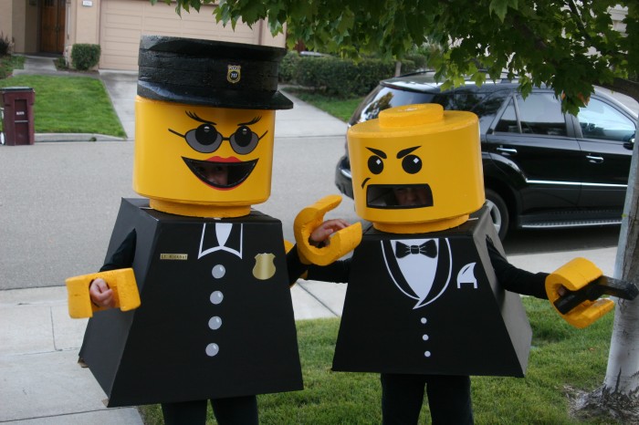 LEGO Costume   lego man costume LEGO COSTUME Lady Cop Kids James Bond BlockGuys 